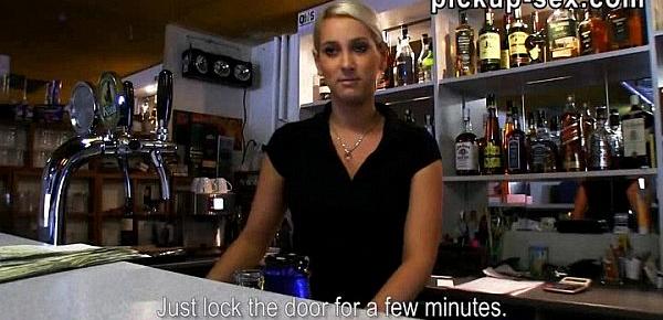  Barmaid Lenka screwed up with customer for some money